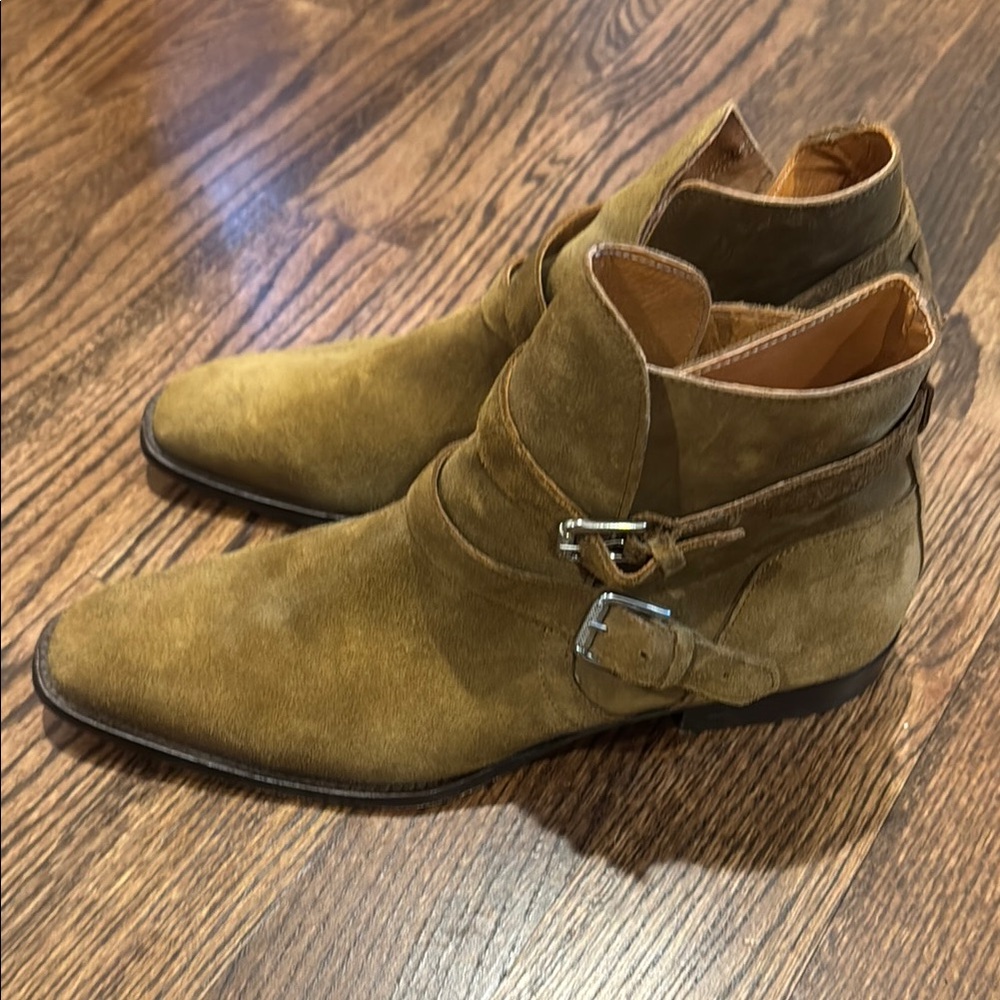 Men's Suede Buckle Boots